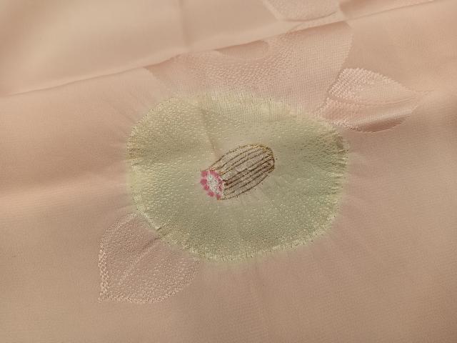 平和屋着物■長襦袢 袷 絞り 椿花文 金彩 正絹 逸品 BAAY0335mz