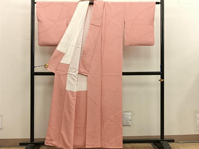 平和屋着物■上質な色無地 雪芝地紋 東雲色 正絹 逸品 BAAY0336mz