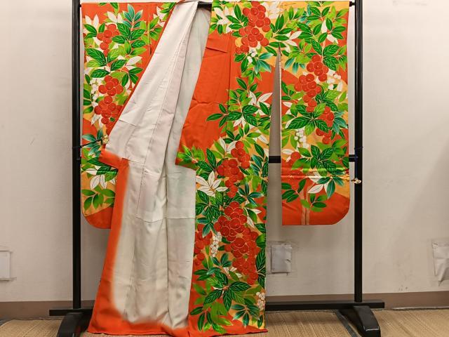 平和屋着物■豪華振袖 駒刺繍 南天文 金彩 正絹 逸品 BAAY0345mz