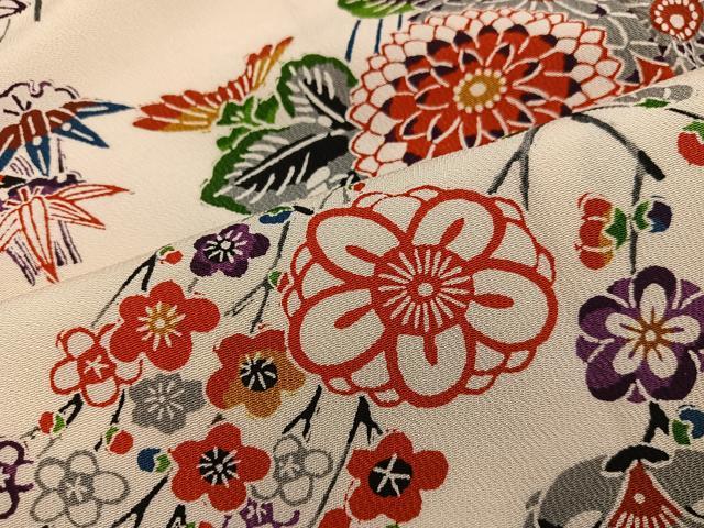 平和屋着物■上質な小紋 型染め 梅花文 正絹 逸品 BAAY0346mz