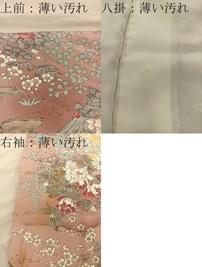 平和屋着物■上質な小紋 風景花文 正絹 逸品 BAAY0352mz