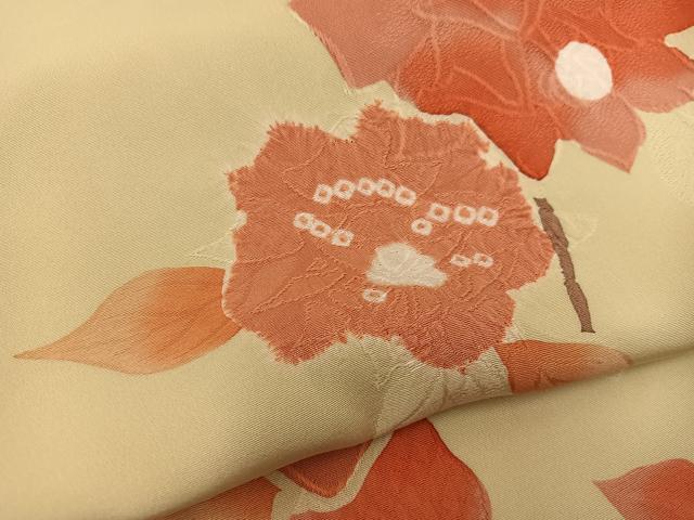 平和屋着物●上質な小紋 枝花文 地紋起こし 正絹 逸品 BAAY0362mz