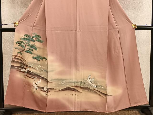 平和屋着物■訪問着 群鶴 暈し染め 金彩 正絹 逸品 BAAY0366mz