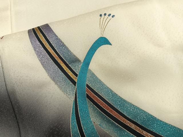 平和屋着物■訪問着 孔雀文 暈し染め 銀彩 正絹 逸品 BAAY0371mz