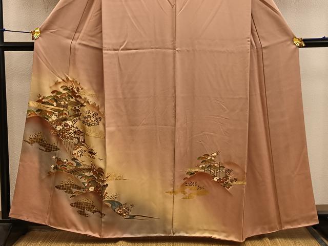 平和屋着物■訪問着 風景花文 暈し染め 金彩 正絹 逸品 BAAY0374mz
