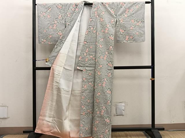 平和屋着物■上質な紬 梅花文 正絹 逸品 BAAY0382mz