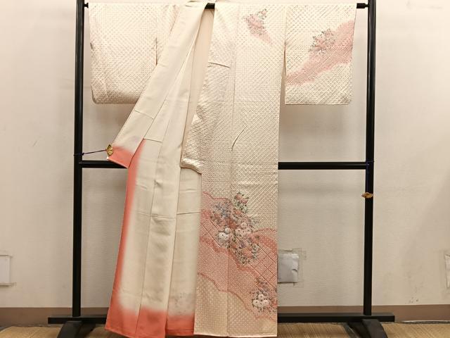 平和屋着物■訪問着 総絞り 菊花文 正絹 逸品 BAAY0388mz