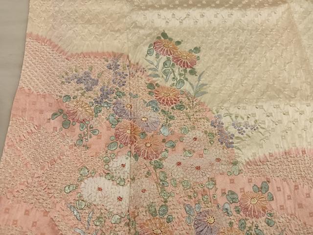 平和屋着物■訪問着 総絞り 菊花文 正絹 逸品 BAAY0388mz