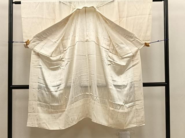 平和屋着物■長襦袢 無双仕立て 草花地紋 白色 正絹 逸品 BAAY0397mz