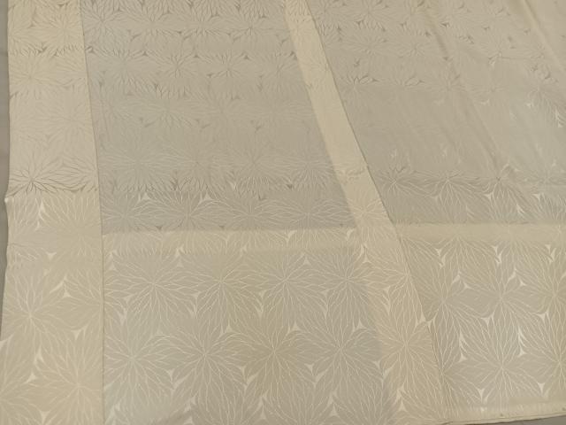 平和屋着物■長襦袢 無双仕立て 草花地紋 白色 正絹 逸品 BAAY0397mz
