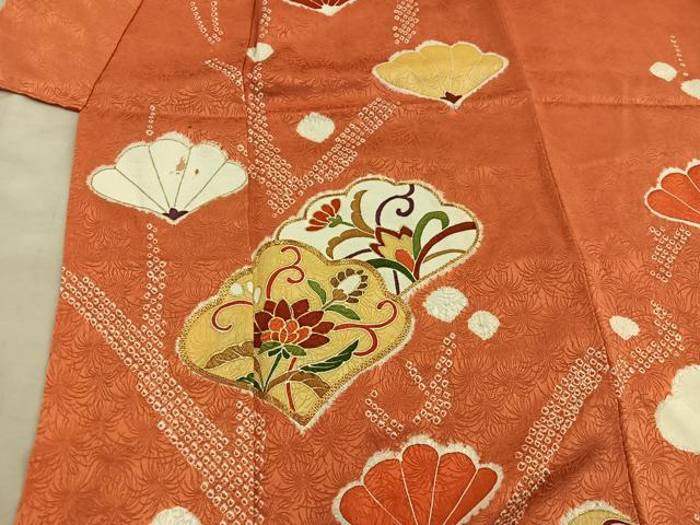 平和屋着物■訪問着 駒刺繍 絞り 草花文 金彩 正絹 逸品 BAAY0405mz