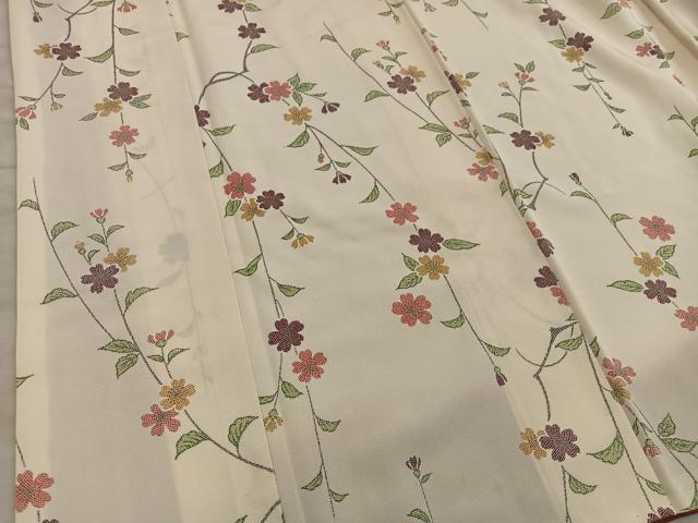 平和屋着物■上質な小紋 枝桜文 正絹 逸品 BAAY0407mz