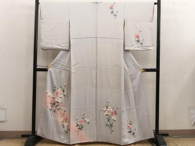 平和屋着物■訪問着 手書き 枝花文 暈し染め 正絹 逸品 BAAY0411mz