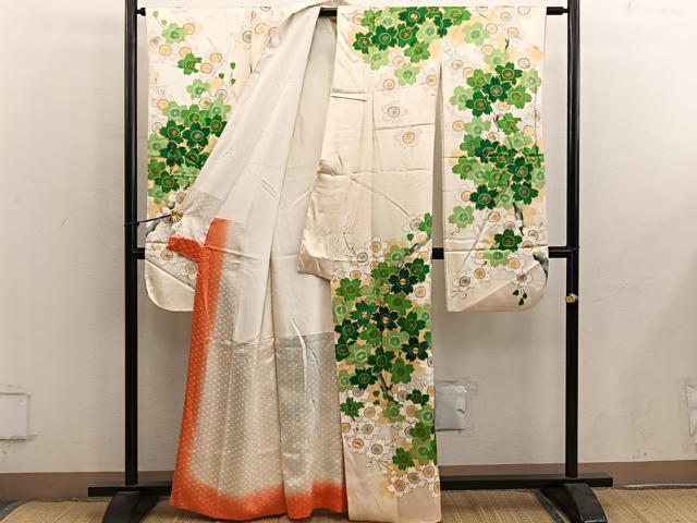 平和屋着物■豪華振袖 駒刺繍 舞桜文 正絹 逸品 BAAY0420mz