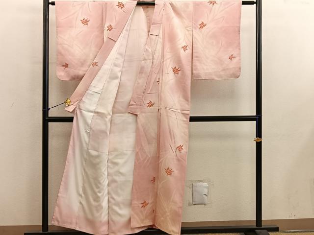 平和屋着物■上質な小紋 枝花文 暈し染め 正絹 逸品 BAAY0428mz