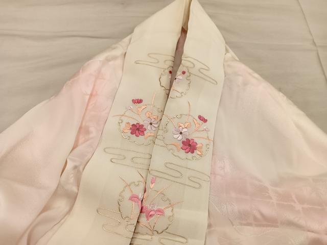 平和屋着物■長襦袢 無双仕立て 流水地紋 暈し染め やまと誂製 半衿刺繍 正絹 逸品 BAAY0436mz