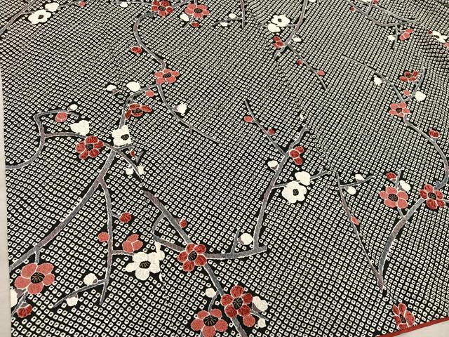 平和屋着物■上質な小紋 枝梅文 正絹 逸品 BAAY0438mz