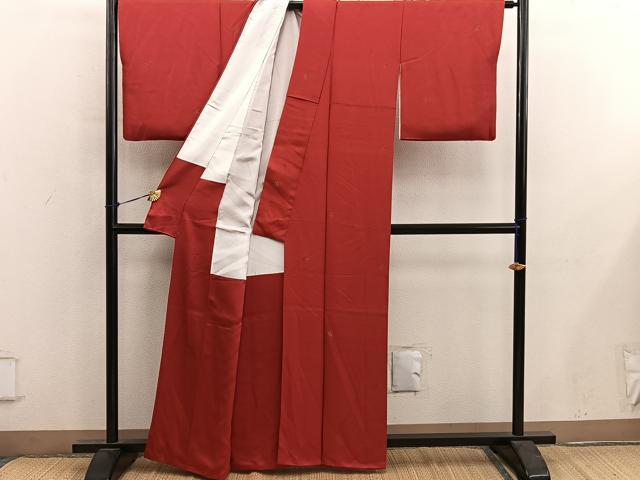 平和屋着物■上質な小紋 寿光織 草葉文 金糸 正絹 逸品 BAAY0458mz