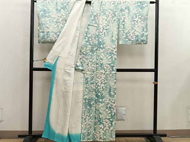 平和屋着物■上質な小紋 梅花文 暈し染め 正絹 逸品 BAAY0464mz