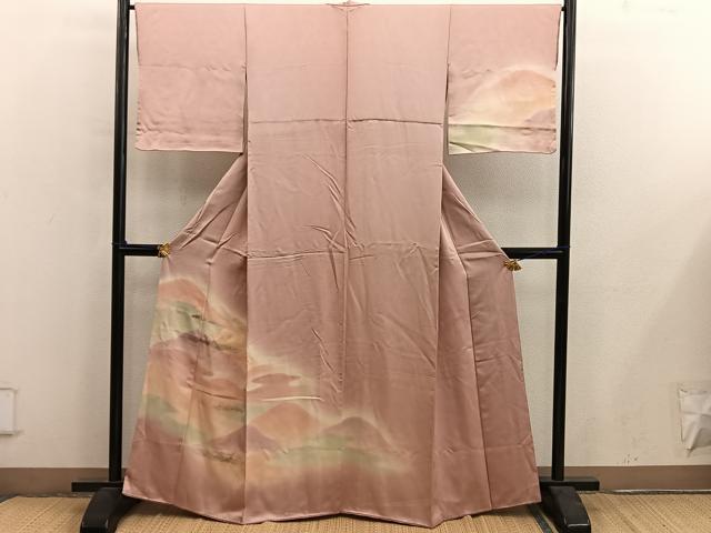 平和屋着物■訪問着 遠山文 暈し染め 三越扱い 正絹 逸品 BAAY0467mz
