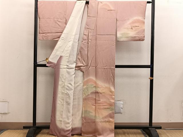 平和屋着物■訪問着 遠山文 暈し染め 三越扱い 正絹 逸品 BAAY0467mz