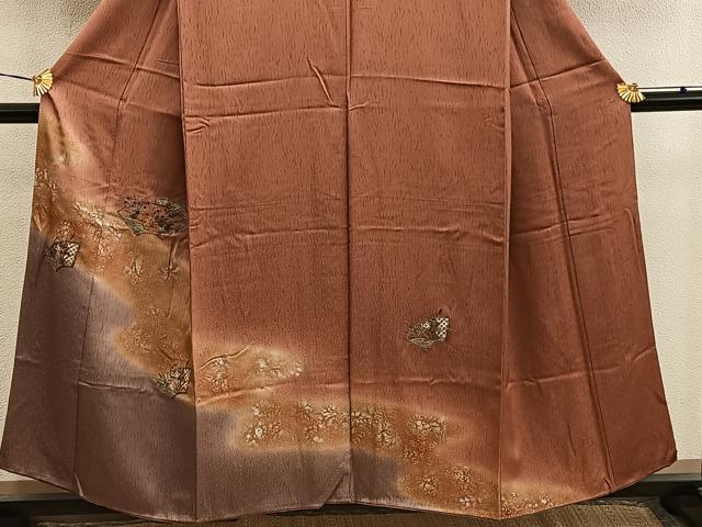 平和屋着物■訪問着 スワトウ刺繍 地紙重ね花文 暈し染め 金銀彩 正絹 逸品 BAAY0475mz