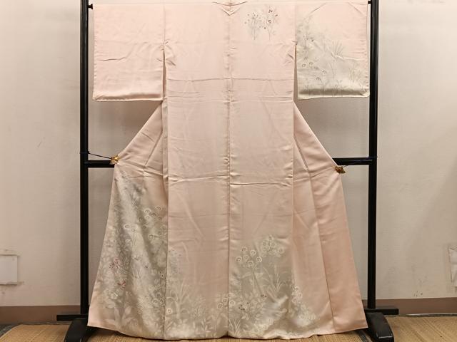 平和屋着物■訪問着 手描き 枝花文 暈し染め 正絹 逸品 BAAY0484mz