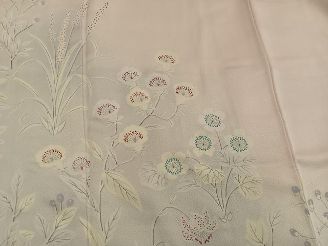 平和屋着物■訪問着 手描き 枝花文 暈し染め 正絹 逸品 BAAY0484mz