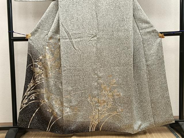 平和屋着物■訪問着 菊花文 たたき染め 金彩 正絹 逸品 BAAY0489mz