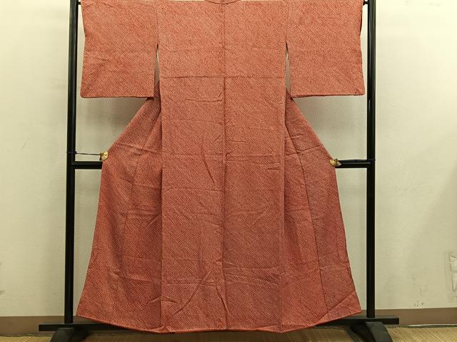 平和屋着物■大変加工の良い総絞り小紋 正絹 逸品 BAAY0490mz
