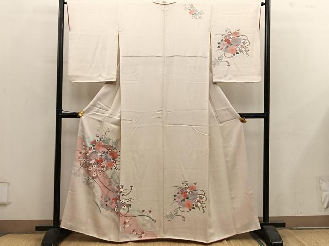 平和屋着物■訪問着 檜扇牡丹花文 金彩 正絹 逸品 BAAY0494mz