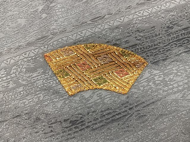 平和屋着物■訪問着 刺繍 地紙花文 金糸 正絹 逸品 BAAY0497mz
