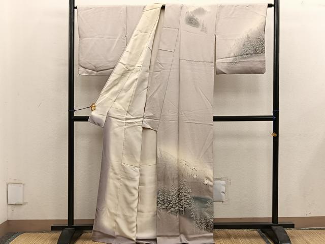 平和屋着物■訪問着 飛鶴樹林文 暈し染め 正絹 逸品 BAAY0499mz