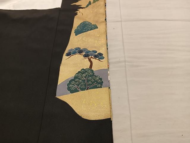 平和屋着物■豪華黒留袖 作家物 風景文 金彩 正絹 逸品 BAAY0513mz