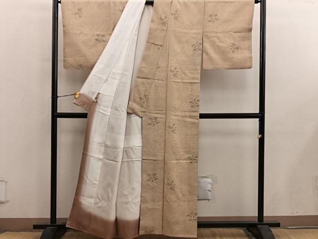 平和屋着物■本塩沢 草花文 ますいわ屋扱い 正絹 逸品 BAAY0522mz