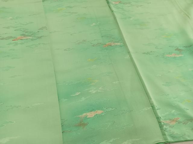 平和屋着物■上質な小紋 雲重ね文 銀糸 正絹 逸品 BAAY0531mz