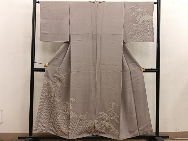 平和屋着物■訪問着 枝葉文 正絹 逸品 BAAY0537mz