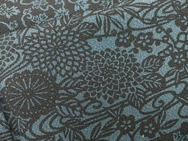 平和屋着物■上質な小紋 藍 型染め 流水花文 正絹 逸品 BAAY0543mz