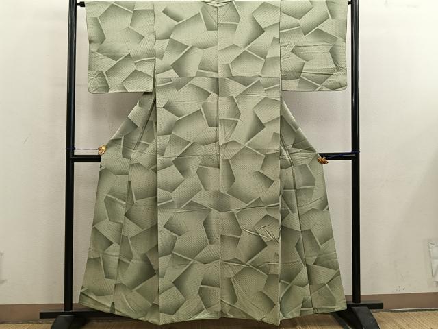 平和屋着物■上質な小紋 瓦文 正絹 逸品 BAAY0546mz