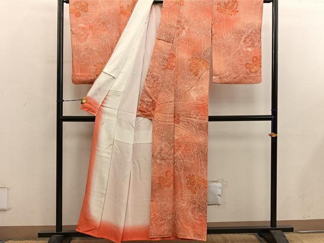 平和屋着物■上質な小紋 草花文 正絹 逸品 BAAY0562mz