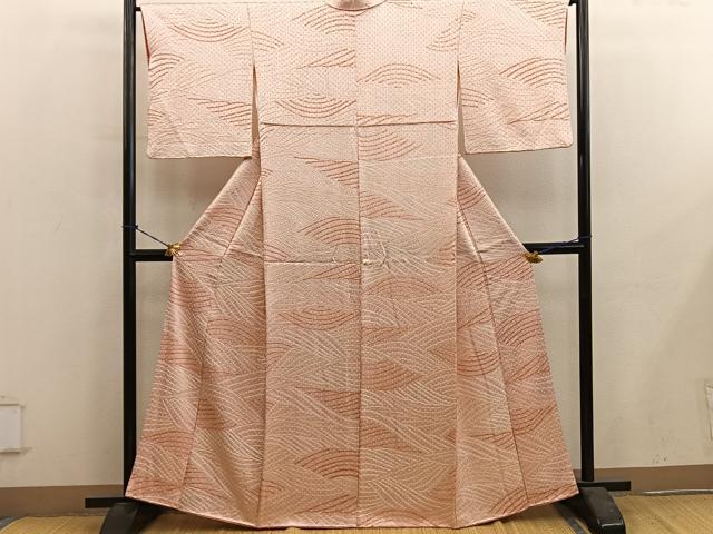 平和屋着物■上質な小紋 総絞り 立波文 正絹 逸品 BAAY0566mz