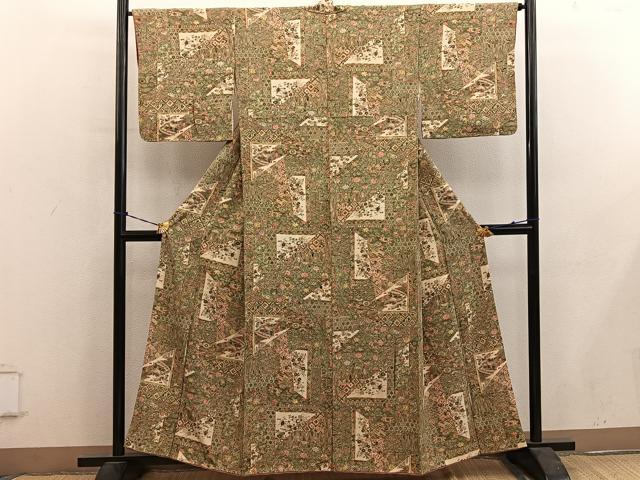 平和屋着物■上質な小紋 風景文 正絹 逸品 BAAY0567mz