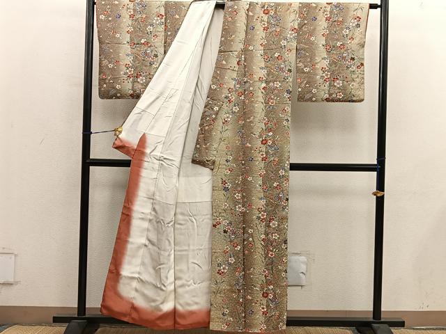 平和屋着物■上質な小紋 草花文 金彩 正絹 逸品 BAAY0582mz