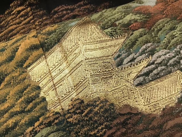 平和屋着物■豪華黒留袖 作家物 樹林風景文 暈し染め 金彩 正絹 逸品 BAAY0588mz