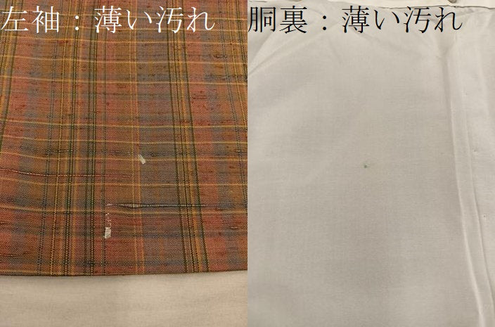 平和屋着物■上質な紬 格子柄 正絹 逸品 BAAY0596mz