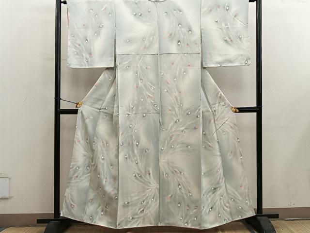 平和屋着物■上質な小紋 孔雀羽 暈し染め 正絹 逸品 BAAY0600mz