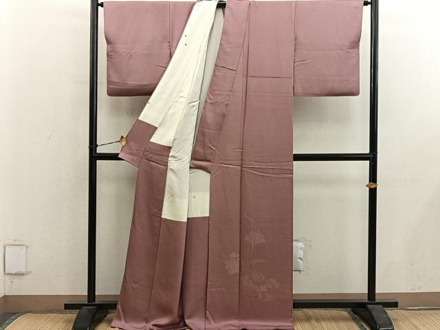 平和屋着物■豪華色留袖 流水花地紋 遠州茶色 正絹 逸品 BAAY0608mz