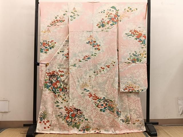 平和屋着物■豪華振袖 御所車花文 金彩 正絹 逸品 BAAY0632mz