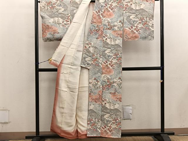 平和屋着物■上質な小紋 菊花文 金彩 正絹 逸品 BAAY0633mz