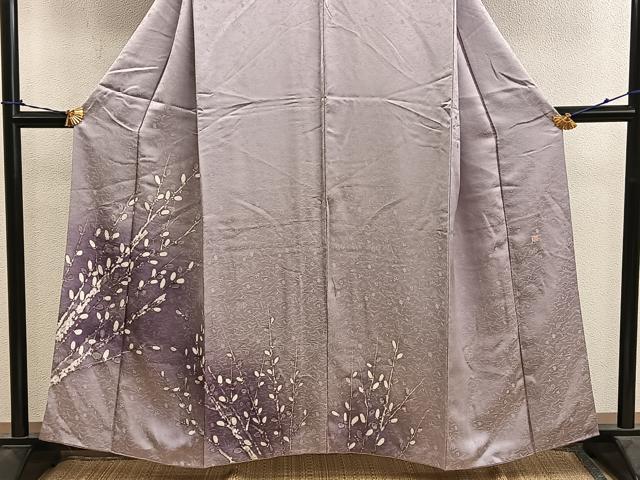 平和屋着物■訪問着 作家物 枝葉文 暈し染め 正絹 逸品 BAAY0642mz